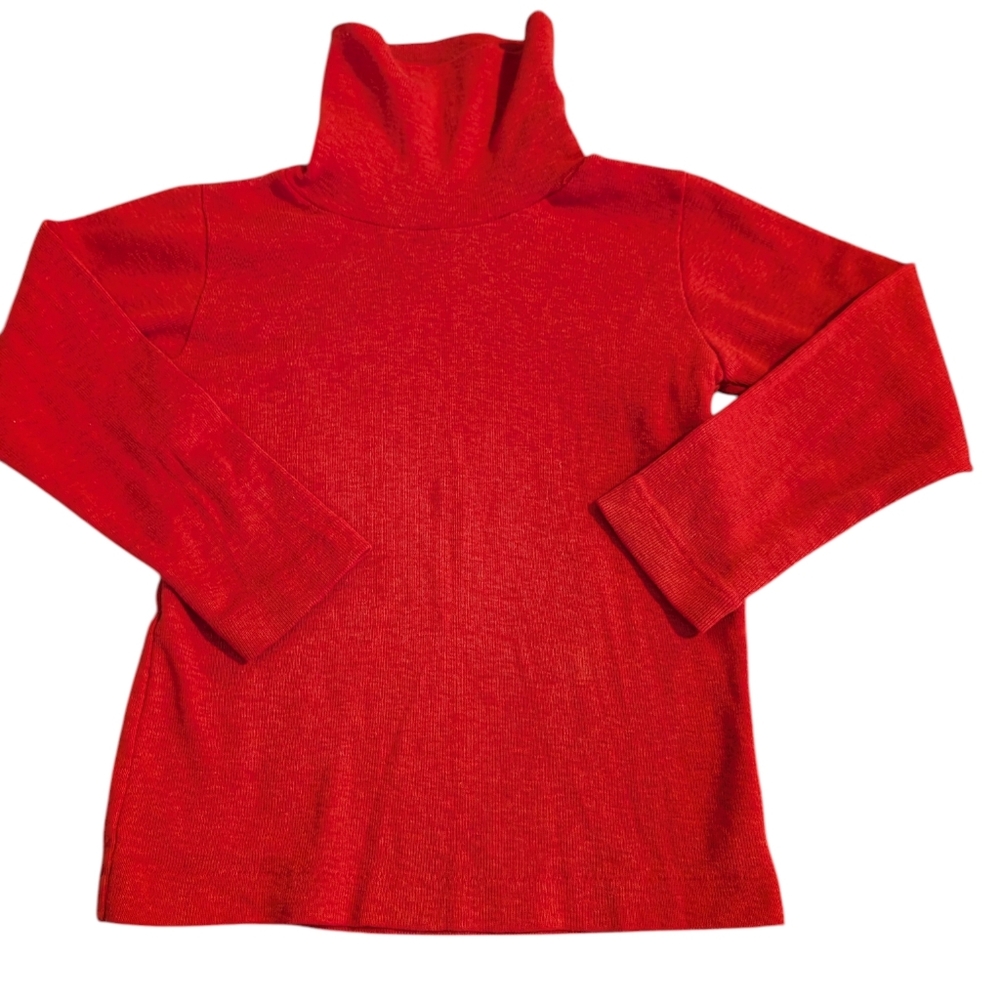 70s Vintage Healthtex Red Turtleneck‎ Long Sleeve Top 5 Youth